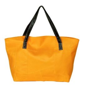 [Real Love] Stylish Yellow Double Handle Leatherette Bag Handbag Purse