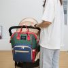 Bag Foldable Multifunctional Crib Mother And Baby Bag Rechargeable Backpack; Waterproof Large Capacity Insulated Pockets Backpack Diaper Bag