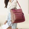 Women's Fashion Backpack Multipurpose Design Handbags and Shoulder Women Tote Bag Bag PU Leather Travel bag; Brown