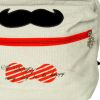 [Lovely Beard] Fabric Art School Backpack Outdoor Daypack