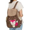 [Cute Fox] Fabric Art School Backpack Outdoor Daypack