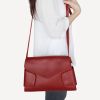 [Retro Wine-colored] Classic Double Handle Leatherette Handbag Shoulder Bag Satchel Bag Purse