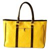 [Bohemia Carved Patterns] Yellow Leatherette Satchel Bag Handbag Purse Shoulder Bag Tote Bag