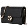 NEW Gucci Black Interlocking G Clutch Wallet On Chain Crossbody Shoulder Bag
