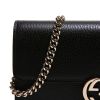 NEW Gucci Black Interlocking G Clutch Wallet On Chain Crossbody Shoulder Bag