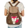 [Cute Fox] Fabric Art School Backpack Outdoor Daypack