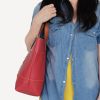 [Dolce Pink Lady] Fashion Double Handle Leatherette Satchel Bag Handbag Purse