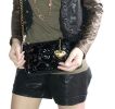 [Laura Favor] Fashion Black Love Leatherette Satchel Bag Handbag Purse Shoulder Bag